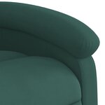 vidaXL Fauteuil inclinable de massage électrique vert foncé velours