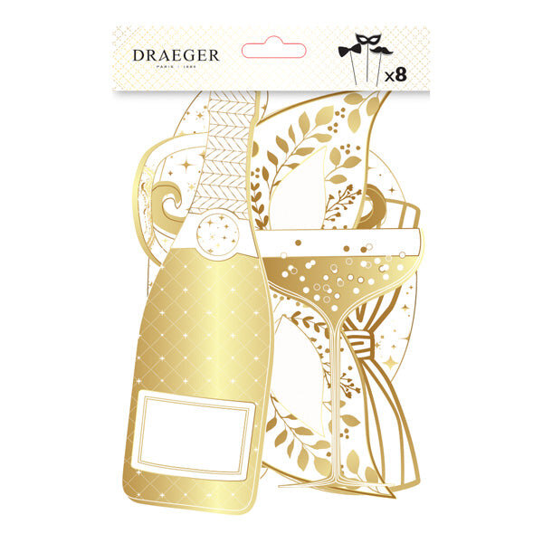 Accessoires Photobooth En Papier - Blanc Et Or - Spécial Réveillon - Draeger paris