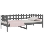 vidaXL Lit de jour sans matelas gris 90x190 cm bois de pin massif