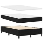 vidaXL Lit à ressorts avec matelas noir petit double en tissu