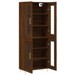 vidaXL Buffet haut Chêne marron 69 5x34x180 cm Bois d'ingénierie