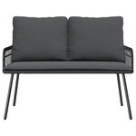 vidaXL Ensemble de salle à manger jardin avec coussins en poly rattan noir
