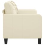 vidaXL Canapé à 2 places Crème 140 cm Similicuir