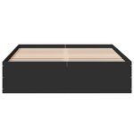 vidaXL Cadre de lit noir 135x190 cm bois d'ingénierie