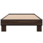 vidaXL Cadre de lit chêne marron 90x190 cm bois d'ingénierie et métal