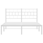 vidaXL Cadre de lit métal avec tête de lit blanc 135x190 cm