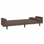 vidaXL Canapé-lit à 2 places avec deux oreillers taupe tissu