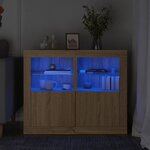 vidaXL Armoires latérales et lumières LED 2 Pièces chêne sonoma