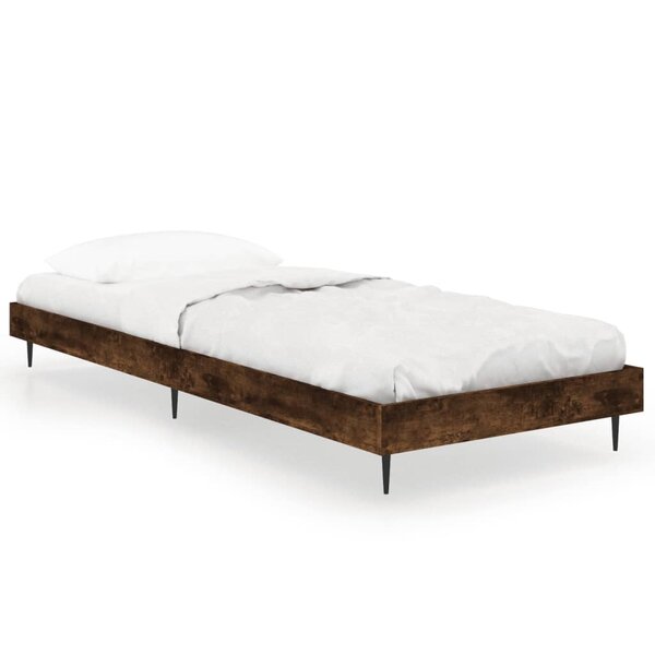 vidaXL Cadre de lit sans matelas chêne fumé 75x190cm bois d'ingénierie
