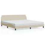 vidaXL Cadre de lit sans matelas crème 200x200 cm tissu
