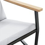 vidaXL Chaises de jardin avec coussins lot de 2 noir acier