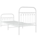 vidaXL Cadre de lit métal avec tête de lit/pied de lit blanc 75x190 cm