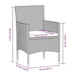 vidaXL Ensemble à manger de jardin coussins 7Pièces Gris et noir