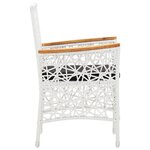 vidaXL Salon de jardin 5 Pièces résine tressée blanc