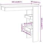vidaXL Table de bar murale Chêne fumé 102x45x103 5cm Bois d'ingénierie