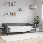 vidaXL Lit de jour gris foncé 90x200 cm tissu