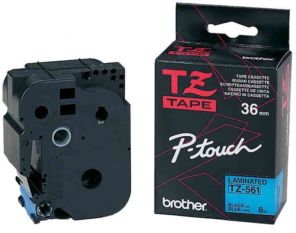 Tze-m961 ruban 36mm x 8m  noir/métal argent brother