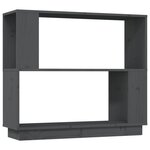 vidaXL Bibliothèque/Séparateur de pièce Gris 80x25x70 cm Pin massif