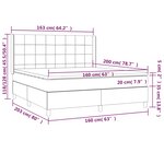 vidaXL Sommier à lattes de lit matelas et LED Crème 160x200 cm Tissu