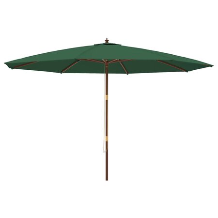 vidaXL Parasol de jardin avec mât en bois vert 400x273 cm