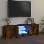 vidaXL Meuble TV avec lumières LED chêne fumé 120x30x35 5 cm