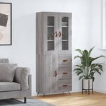 vidaXL Buffet haut Sonoma gris 69 5x34x180 cm Bois d'ingénierie