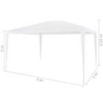 vidaXL Tente de réception 3x4 m Blanc