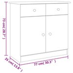 vidaXL Buffet ALTA blanc 77x35x73 cm bois massif de pin