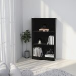 vidaXL Bibliothèque 3 niveaux Noir 60x24x109 cm Bois d'ingénierie