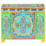 vidaXL Boîte rangement peinte à main 50x40x40 cm bois manguier massif