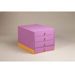 Rhodiarama Trieur 4 tiroirs en Simili Cuir 24,8 x 32,7 x 22,8 cm Lilas RHODIA