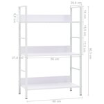 vidaXL Bibliothèque à 3 niveaux blanc 60x27 6x90 5cm bois d'ingénierie