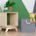 Boîte de rangement bois modèle 3 - poignées corde - Gris - 33 x 33 x 37 cm