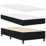 vidaXL Lit à ressorts en boîte avec matelas & LED noir 90x200 cm en tissu