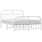 vidaXL Cadre de lit métal avec tête de lit/pied de lit blanc 183x213cm