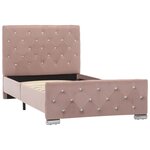 vidaXL Cadre de lit Rose Velours 90x200 cm