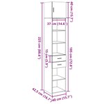 vidaXL Armoire de rangement mince sonoma gris 40x42 5x225 cm