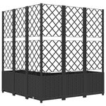 vidaXL Jardinière avec treillis Noir 120x120x136 cm PP