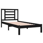 vidaXL Cadre de lit Noir Bois de pin massif 100x200 cm