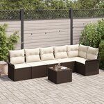 vidaXL Ensemble de 6 Pièces de Canapé de Jardin avec Coussins en Grey Poly Rattan