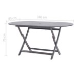 vidaXL Mobilier à dîner de jardin 7 Pièces Bois d'acacia massif Gris
