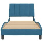 vidaXL Cadre de lit avec tête de lit bleu 90x190 cm velours