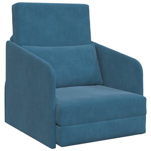 vidaXL Canapé-lit 2 en 1 Bleu 65x80x83 cm Velours
