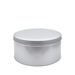 Boîte ronde alimentaire en fer blanc verni diamètre 17 cm hauteur 8 cm