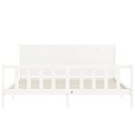 vidaXL Cadre de lit avec tête de lit blanc 200x200 cm bois massif