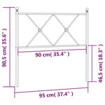vidaXL Tête de lit métal noir 90 cm
