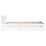 vidaXL Cadre de lit avec tête de lit blanc 135x190cm bois d'ingénierie
