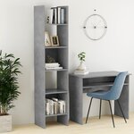 vidaXL Bibliothèque Gris béton 40x35x180 cm Bois d’ingénierie