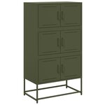 vidaXL Buffet vert olive 68 5x38 5x123 5 cm acier