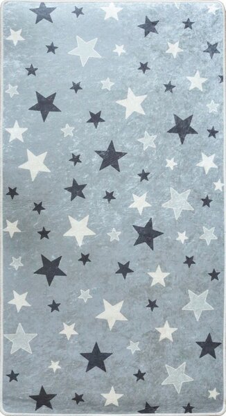 Tapis enfant Etoile 80 x 150 cm - Gris